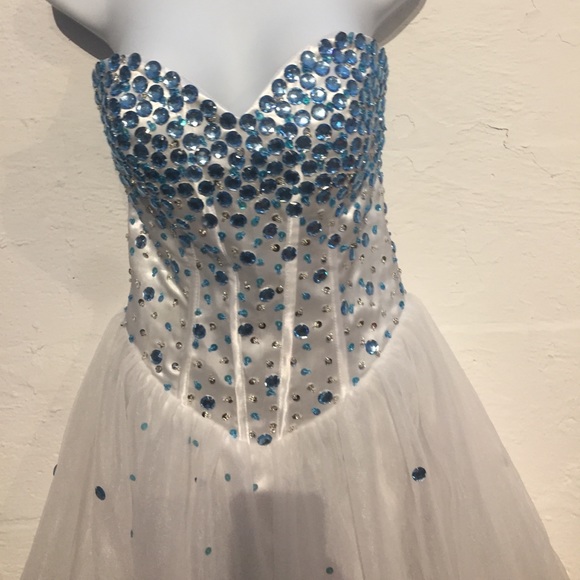 Handmade rhinestones dress prom party size M/L - Picture 6 of 8